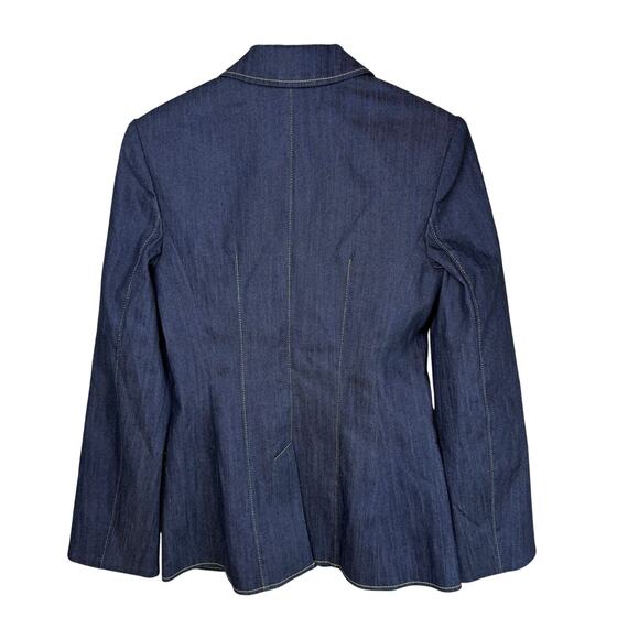 CINQ A SEPT Cheyenne Rhinestone Bow Denim Blazer - Picture 9 of 11